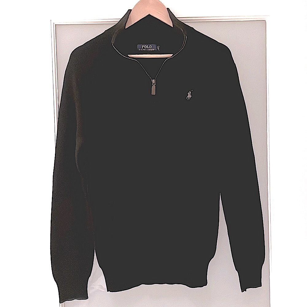 Polo Ralph Lauren Pima Cotton 1/4 Zip Sweater | Black | Size S